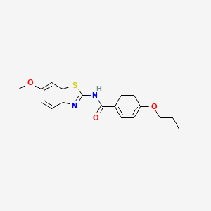 molecular formula C19H20N2O3S B2607466 4-butoxy-N-(6-methoxy-1,3-benzothiazol-2-yl)benzamide CAS No. 97077-95-7