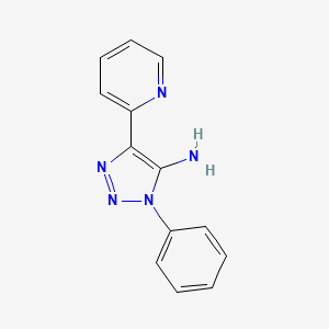molecular formula C13H11N5 B2607469 1-phenyl-4-(pyridin-2-yl)-1H-1,2,3-triazol-5-amine CAS No. 163071-42-9