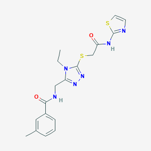 N-[(4-ethyl-5-{[2-oxo-2-(1,3-thiazol-2-ylamino)ethyl]sulfanyl}-4H-1,2,4-triazol-3-yl)methyl]-3-methylbenzamide