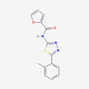 molecular formula C14H11N3O2S B2607472 N-(5-(邻甲苯基)-1,3,4-噻二唑-2-基)呋喃-2-甲酰胺 CAS No. 392244-85-8