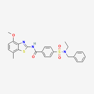 molecular formula C25H25N3O4S2 B2607473 4-[benzyl(ethyl)sulfamoyl]-N-(4-methoxy-7-methyl-1,3-benzothiazol-2-yl)benzamide CAS No. 896676-29-2