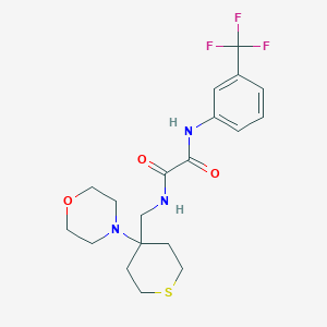 molecular formula C19H24F3N3O3S B2607478 N-[(4-Morpholin-4-ylthian-4-yl)methyl]-N'-[3-(trifluoromethyl)phenyl]oxamide CAS No. 2380190-70-3