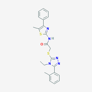 2-{[4-ethyl-5-(2-methylphenyl)-4H-1,2,4-triazol-3-yl]sulfanyl}-N-(5-methyl-4-phenyl-1,3-thiazol-2-yl)acetamide