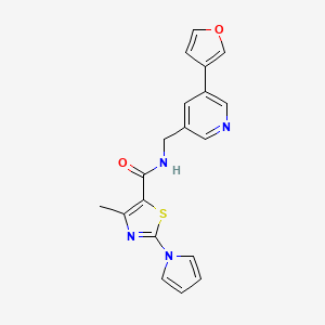 N-((5-(furan-3-yl)pyridin-3-yl)methyl)-4-methyl-2-(1H-pyrrol-1-yl)thiazole-5-carboxamide
