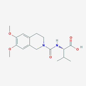 (2S)-2-[(6,7-dimethoxy-3,4-dihydro-1H-isoquinoline-2-carbonyl)amino]-3-methylbutanoic acid