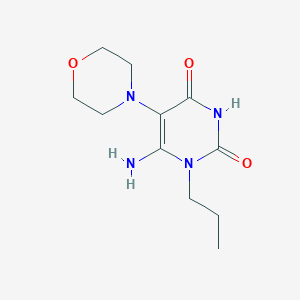 molecular formula C11H18N4O3 B2607487 6-Amino-5-(morpholin-4-yl)-1-propyl-1,2,3,4-tetrahydropyrimidine-2,4-dione CAS No. 500696-68-4