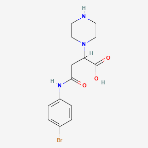 4-((4-Bromophenyl)amino)-4-oxo-2-(piperazin-1-yl)butanoic acid