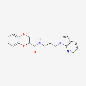 molecular formula C19H19N3O3 B2607493 N-(3-(1H-pyrrolo[2,3-b]pyridin-1-yl)propyl)-2,3-dihydrobenzo[b][1,4]dioxine-2-carboxamide CAS No. 1795441-64-3