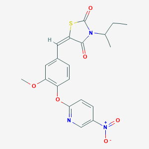 (5E)-3-(butan-2-yl)-5-{3-methoxy-4-[(5-nitropyridin-2-yl)oxy]benzylidene}-1,3-thiazolidine-2,4-dione