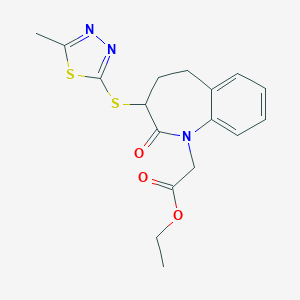 ethyl 2-[3-[(5-methyl-1,3,4-thiadiazol-2-yl)sulfanyl]-2-oxo-4,5-dihydro-3H-1-benzazepin-1-yl]acetate