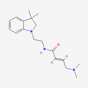 molecular formula C18H27N3O B2607518 (E)-4-(Dimethylamino)-N-[2-(3,3-dimethyl-2H-indol-1-yl)ethyl]but-2-enamide CAS No. 2411334-82-0