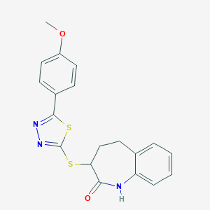 3-[[5-(4-Methoxyphenyl)-1,3,4-thiadiazol-2-yl]sulfanyl]-1,3,4,5-tetrahydro-1-benzazepin-2-one