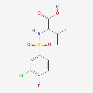 molecular formula C11H13ClFNO4S B2607520 ((3-氯-4-氟苯基)磺酰)缬氨酸 CAS No. 1008660-85-2