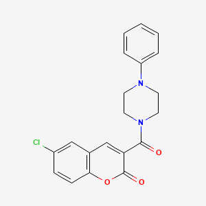molecular formula C20H17ClN2O3 B2607523 6-chloro-3-(4-phenylpiperazine-1-carbonyl)-2H-chromen-2-one CAS No. 923220-67-1