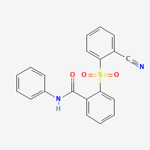 molecular formula C20H14N2O3S B2607524 2-((2-氰基苯基)磺酰基)-N-苯基苯甲酰胺 CAS No. 477885-96-4