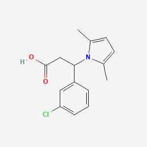 molecular formula C15H16ClNO2 B2607526 3-(3-Chlorophenyl)-3-(2,5-dimethyl-1H-pyrrol-1-yl)propanoic acid CAS No. 861207-88-7