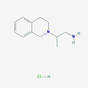 molecular formula C12H19ClN2 B2607538 2-(3,4-dihydroisoquinolin-2(1H)-yl)propan-1-amine hydrochloride CAS No. 1172938-80-5