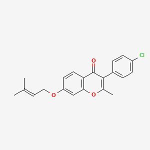 molecular formula C21H19ClO3 B2607542 3-(4-chlorophenyl)-2-methyl-7-[(3-methylbut-2-en-1-yl)oxy]-4H-chromen-4-one CAS No. 618389-93-8