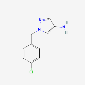 molecular formula C10H10ClN3 B2607543 1-[(4-Chlorophenyl)methyl]-1h-pyrazol-4-amine CAS No. 1197239-02-3; 97421-40-4