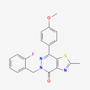 molecular formula C20H16FN3O2S B2607554 5-(2-fluorobenzyl)-7-(4-methoxyphenyl)-2-methylthiazolo[4,5-d]pyridazin-4(5H)-one CAS No. 941897-73-0