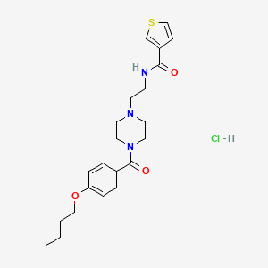 N-(2-(4-(4-butoxybenzoyl)piperazin-1-yl)ethyl)thiophene-3-carboxamide hydrochloride