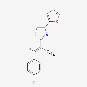 (E)-3-(4-chlorophenyl)-2-(4-(furan-2-yl)thiazol-2-yl)acrylonitrile