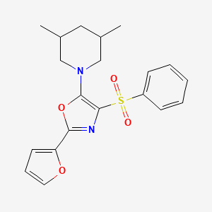 5-(3,5-Dimethylpiperidin-1-yl)-2-(furan-2-yl)-4-(phenylsulfonyl)oxazole