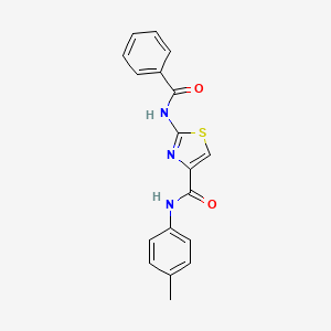 molecular formula C18H15N3O2S B2607571 2-benzamido-N-(p-tolyl)thiazole-4-carboxamide CAS No. 954642-24-1