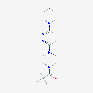 molecular formula C18H29N5O B2607572 3-[4-(2,2-Dimethylpropanoyl)piperazin-1-yl]-6-piperidin-1-ylpyridazine CAS No. 1002002-50-7
