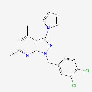 1-(3,4-dichlorobenzyl)-4,6-dimethyl-3-(1H-pyrrol-1-yl)-1H-pyrazolo[3,4-b]pyridine