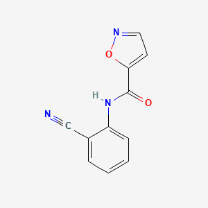 molecular formula C11H7N3O2 B2607586 N-(2-氰基苯基)异恶唑-5-甲酰胺 CAS No. 941993-75-5
