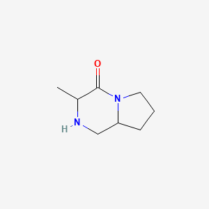 molecular formula C8H14N2O B2607587 3-methyl-octahydropyrrolo[1,2-a]piperazin-4-one, Mixture of diastereomers CAS No. 1822529-02-1
