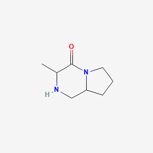 molecular formula C8H14N2O B2607587 3-methyl-2,3,6,7,8,8a-hexahydro-1H-pyrrolo[1,2-a]pyrazin-4-one CAS No. 1822529-02-1