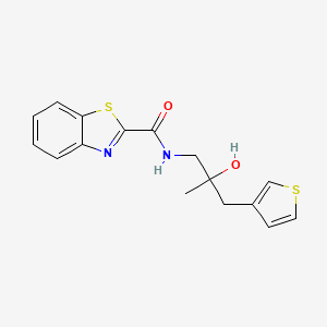 molecular formula C16H16N2O2S2 B2607588 N-[2-hydroxy-2-methyl-3-(thiophen-3-yl)propyl]-1,3-benzothiazole-2-carboxamide CAS No. 2097867-57-5