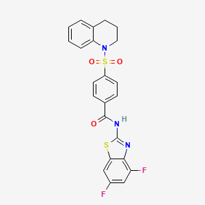 molecular formula C23H17F2N3O3S2 B2607605 N-(4,6-difluorobenzo[d]thiazol-2-yl)-4-((3,4-dihydroquinolin-1(2H)-yl)sulfonyl)benzamide CAS No. 905690-88-2