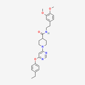 molecular formula C28H34N4O4 B2607611 N-[2-(3,4-二甲氧基苯基)乙基]-1-[6-(4-乙基苯氧基)嘧啶-4-基]哌啶-4-甲酰胺 CAS No. 1116045-30-7