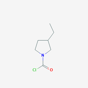 molecular formula C7H12ClNO B2607612 3-乙基吡咯烷-1-羰基氯 CAS No. 1564971-22-7