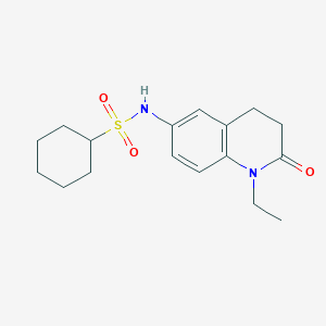 molecular formula C17H24N2O3S B2607613 N-(1-ethyl-2-oxo-1,2,3,4-tetrahydroquinolin-6-yl)cyclohexanesulfonamide CAS No. 921888-75-7