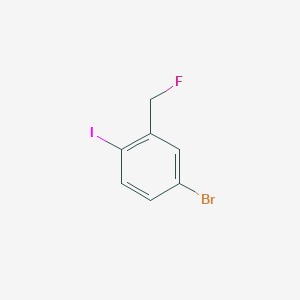 molecular formula C7H5BrFI B2607618 4-Bromo-2-(fluoromethyl)-1-iodobenzene CAS No. 2244088-43-3