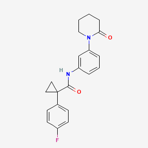 molecular formula C21H21FN2O2 B2607620 1-(4-fluorophenyl)-N-(3-(2-oxopiperidin-1-yl)phenyl)cyclopropanecarboxamide CAS No. 1091463-84-1