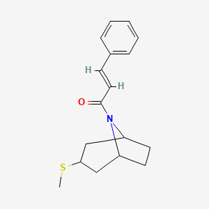 molecular formula C17H21NOS B2607621 (E)-1-((1R,5S)-3-(甲硫基)-8-氮杂双环[3.2.1]辛烷-8-基)-3-苯基丙-2-烯-1-酮 CAS No. 1798974-77-2