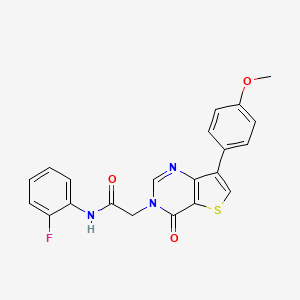 molecular formula C21H16FN3O3S B2607623 N-(2-fluorophenyl)-2-[7-(4-methoxyphenyl)-4-oxothieno[3,2-d]pyrimidin-3(4H)-yl]acetamide CAS No. 1207048-46-1