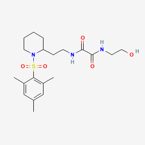 molecular formula C20H31N3O5S B2607630 N1-(2-hydroxyethyl)-N2-(2-(1-(mesitylsulfonyl)piperidin-2-yl)ethyl)oxalamide CAS No. 898450-82-3