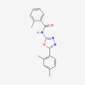 molecular formula C18H17N3O2 B2607639 N-(5-(2,4-dimethylphenyl)-1,3,4-oxadiazol-2-yl)-2-methylbenzamide CAS No. 891113-31-8