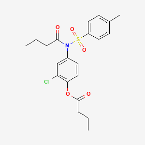 molecular formula C21H24ClNO5S B2607645 2-chloro-4-(N-tosylbutyramido)phenyl butyrate CAS No. 301313-76-8