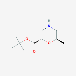 molecular formula C10H19NO3 B2607652 Tert-butyl (2S,6R)-6-methylmorpholine-2-carboxylate CAS No. 2287239-78-3