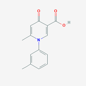 molecular formula C14H13NO3 B2607654 6-Methyl-1-(3-methylphenyl)-4-oxo-1,4-dihydro-3-pyridinecarboxylic acid CAS No. 74270-65-8