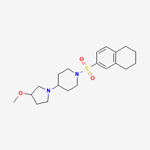 molecular formula C20H30N2O3S B2607657 4-(3-Methoxypyrrolidin-1-yl)-1-((5,6,7,8-tetrahydronaphthalen-2-yl)sulfonyl)piperidine CAS No. 2320466-07-5