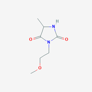 molecular formula C7H12N2O3 B2607658 3-(2-Methoxyethyl)-5-methylimidazolidine-2,4-dione CAS No. 1278661-98-5