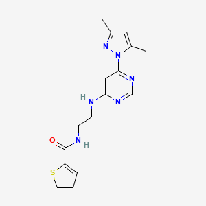N-(2-((6-(3,5-dimethyl-1H-pyrazol-1-yl)pyrimidin-4-yl)amino)ethyl)thiophene-2-carboxamide